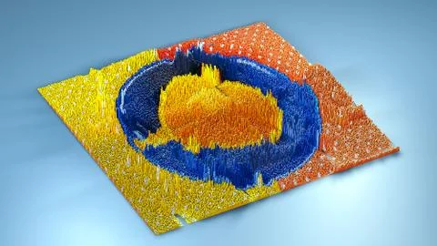 3d rendering topography with cubes Stock Illustration