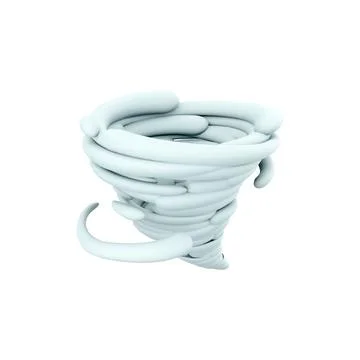 3d rendering tornado icon. 3d render hurricane icon. Tornado 스톡 일러스트
