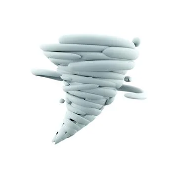 3d rendering tornado icon. 3d render hurricane icon. Tornado Stock Illustration