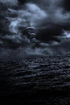 3D Rendering Tornado in the ocean in the rainy season Stock Illustration