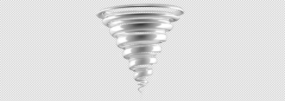 3d rendering of tornado with reflection isolated on white Stock Illustration