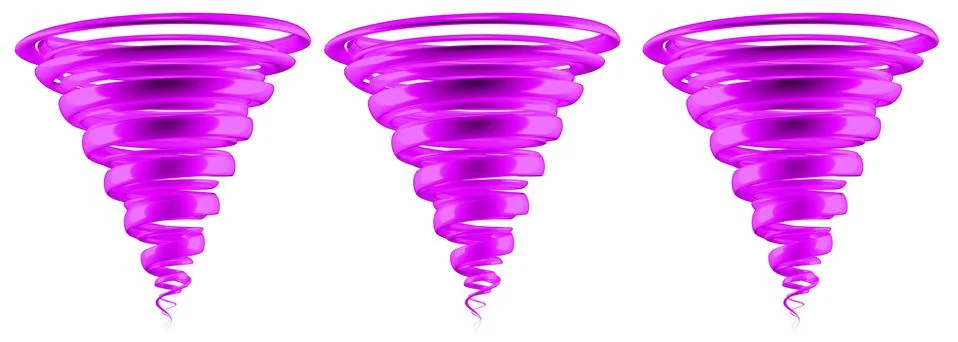 3d rendering of tornado with reflection isolated on white Stock Illustration