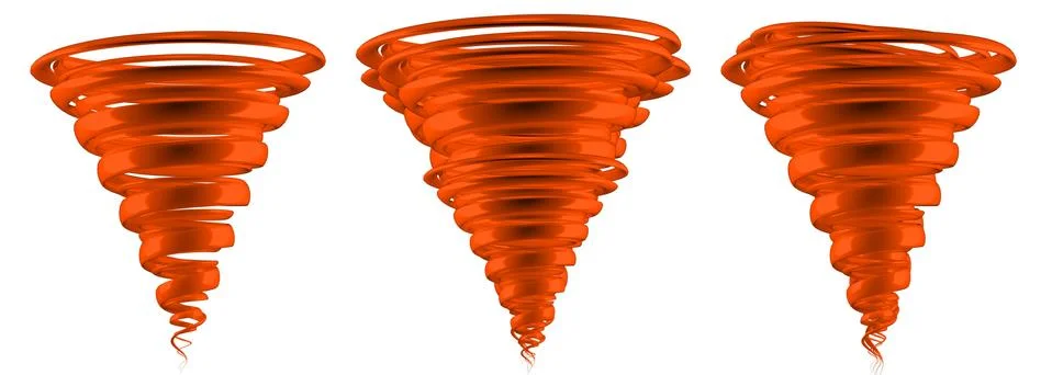 3d rendering of tornado with reflection isolated on white イラスト素材