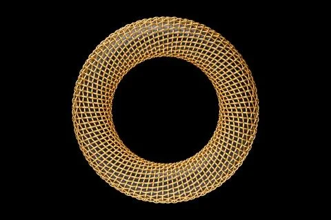 3D rendering,  torus geometry shape on  black  background Illustrazione stock