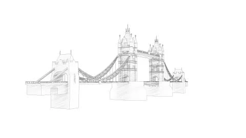 3d rendering of the Tower bridge in London isolated Ilustración de archivo