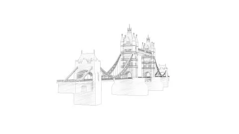 3d rendering of the Tower bridge in London isolated Ilustración de archivo