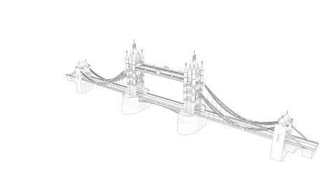 3d rendering of the Tower bridge in London isolated Ilustración de archivo