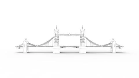3d rendering of the Tower bridge in London isolated Ilustración de archivo