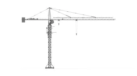 3D rendering of a tower crane construction engineering building lifting Ilustración de archivo