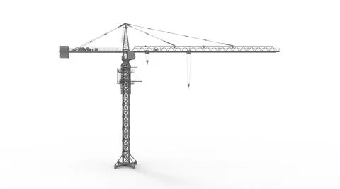 3D rendering of a tower crane construction engineering building lifting Ilustración de archivo