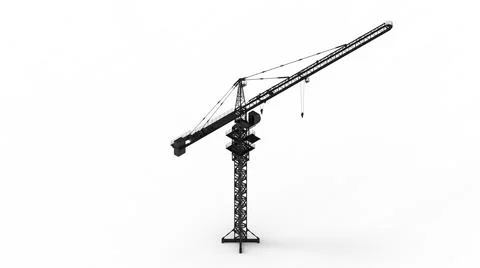 3D rendering of a tower crane construction engineering building lifting Ilustración de archivo