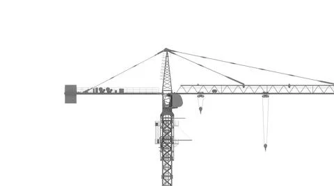 3D rendering of a tower crane construction engineering building lifting Ilustración de archivo