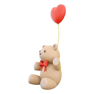 3d rendering toy bear with heart on hand icon. 3d render teddy bear icon with 스톡 일러스트