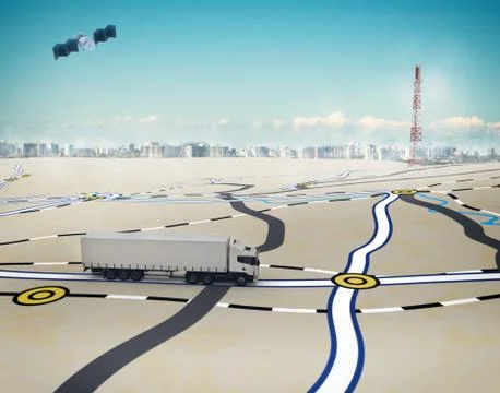 3D Rendering tracking with GPS Stock Illustration