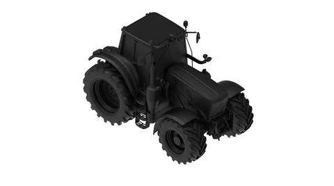3D rendering of a tractor computer model machinery agriculture tool isolated on 스톡 일러스트