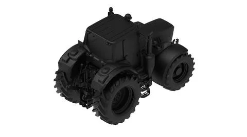 3D rendering of a tractor computer model machinery agriculture tool isolated on Stock Illustration