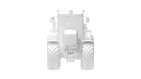 3D rendering of a tractor computer model machinery agriculture tool isolated on Stock Illustration