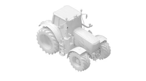 3D rendering of a tractor computer model machinery agriculture tool isolat... Stock Photos