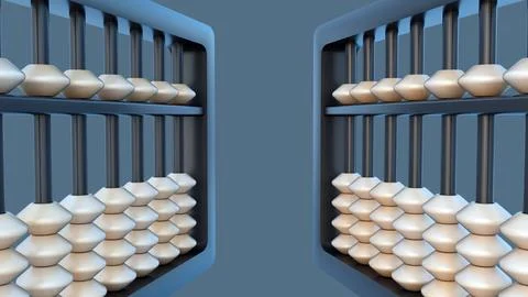 A 3D rendering of traditional abacus frame Stock Illustration