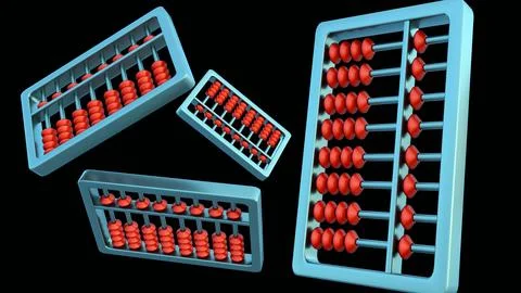 A 3D rendering of traditional abacus frame Stock Illustration