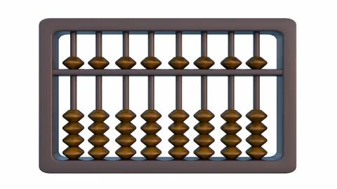 A 3D rendering of traditional abacus frame Stock Illustration