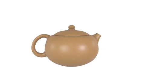 3D rendering of a traditional clay teapot in natural lighting Stock-Footage 285061071