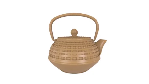 3D rendering of a traditional pottery teapot crafted from clay 스톡 동영상 285059626
