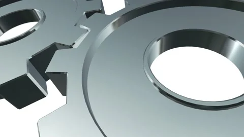 3D Rendering Transmission gear wheels spinning. Metallic cogs or silver gears Stock Footage 213507964