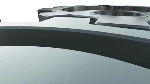 3D Rendering Transmission gear wheels spinning. Metallic cogs or silver gears Stock Footage 213509622