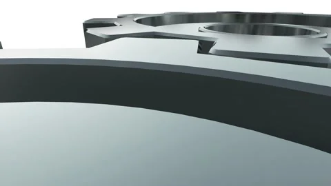 3D Rendering Transmission gear wheels spinning. Metallic cogs or silver gears Stock Footage 213509730