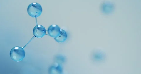 3D rendering, Transparent Clear Atom, Animation Hydrogen Molecule Stock Footage 262022165