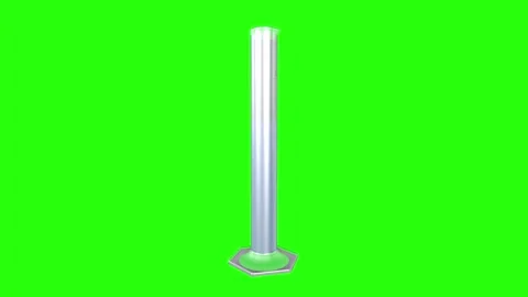 3D rendering of a transparent graduated cylinder on a green background Stock-Footage 287011616