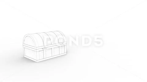 3d rendering of a treasure chest isolated in white studio background ...