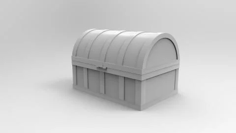 3d rendering of a treasure chest isolated in white studio background Stock Illustration