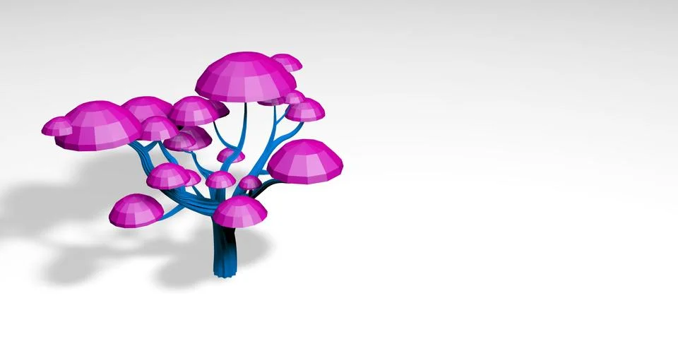 3D rendering tree illustration on black background Stock Illustration