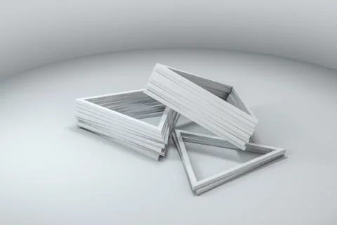 3d rendering, triangle metal framework, industrial background Stock Illustration