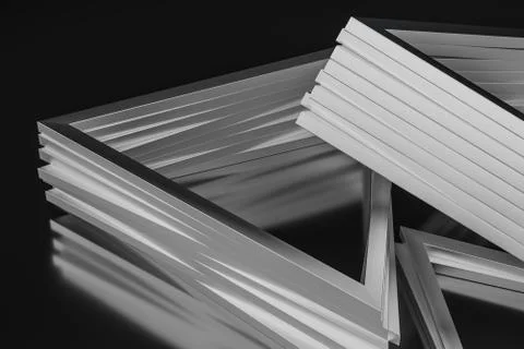 3d rendering, triangle metal framework, industrial background Stock Illustration