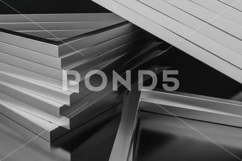 3d rendering, triangle metal framework, industrial background Stock Illustration