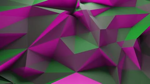 3d rendering triangular background. Deformation of triangulate surface. Illustrazione stock