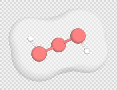 3D rendering of Trioxidane over a transparent background. Stock Illustration