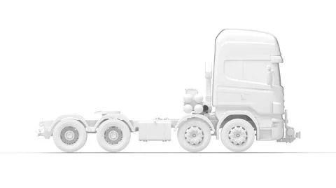 3D rendering of a truck lorry computer model without trailer isolated in white 스톡 일러스트