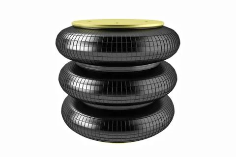 3D rendering. Trucks air spring, New auto parts, spare parts for heavy duty Stock Photos