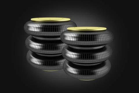 3D rendering. Trucks air spring, New auto parts, spare parts for heavy duty Stock Photos