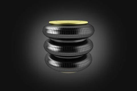 3D rendering. Trucks air spring, New auto parts, spare parts for heavy duty Stock Photos