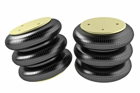 3D rendering. Trucks air spring, New auto parts, spare parts for heavy duty Stock Photos