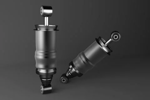 3D rendering. Trucks Cabin Shock Absorber, New auto parts, spare parts Stock Photos