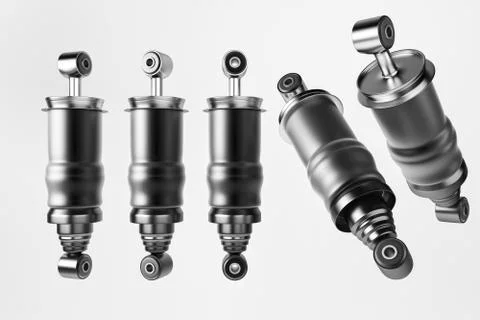 3D rendering. Trucks Cabin Shock Absorber, New auto parts, spare parts Stock Photos