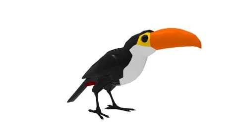3d rendering of a tucan isolated on white background Illustrazione stock