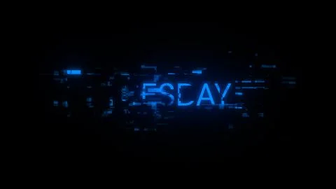 3D rendering Tuesday text with screen effects of technological glitches Illustrazione stock