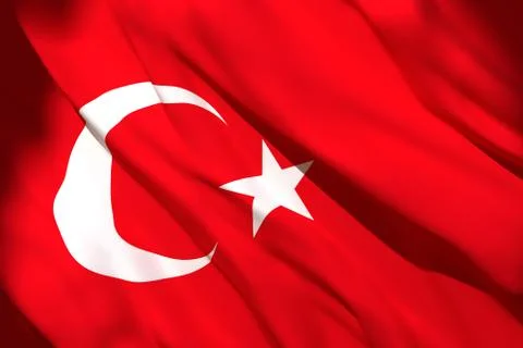 3d rendering of Turkey flag Stock Illustration